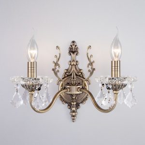 Бра  Eurosvet Elisha 3281/2 античная бронза/прозрачный хрусталь Strotskis