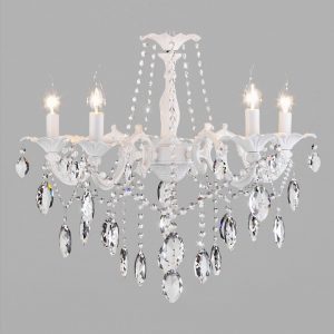 Люстра подвесная Eurosvet Veletta 10108/5 белый/прозрачный хрусталь Strotskis