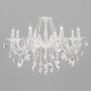 Люстра подвесная Eurosvet Veletta 10108/8 белый/прозрачный хрусталь Strotskis