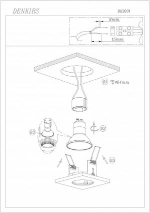 Alternative view of Светильник встраиваемый Denkirs 2031 DK2031-YE