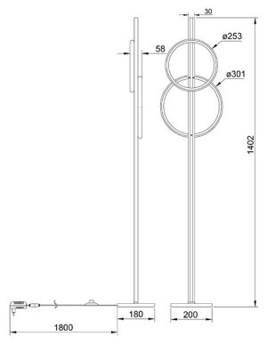 Alternative view of Торшер  Arte Lamp Fluido A3913PN-24BK